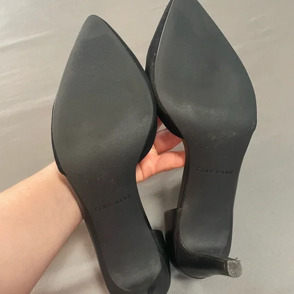 Cole Haan 👠 Stilletto Black Suede and Leather Heels Pump, Size 7.5 (EUC) - Picture 7 of 7